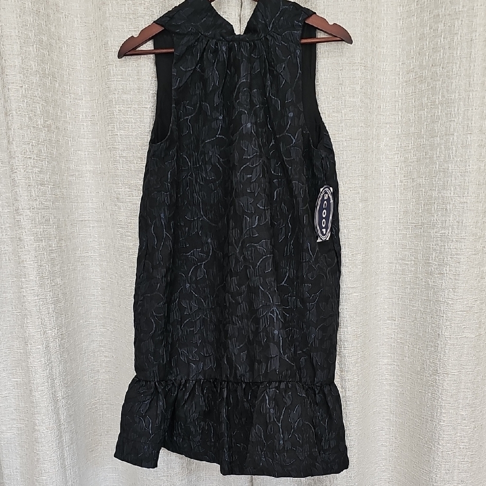 Scoop NYC Elegant Black Floral Mini Dress
